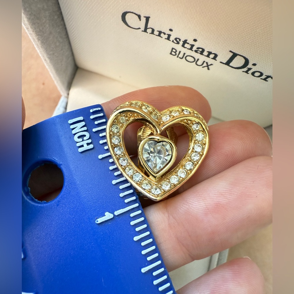 LOT 1665 18K gold plated Christian Dior vintage clip on earrings - Picture 4 of 5